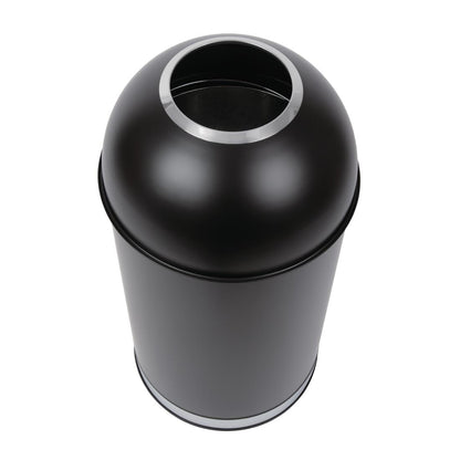 CW954 Bolero zwart stalen afvalbak met open deksel