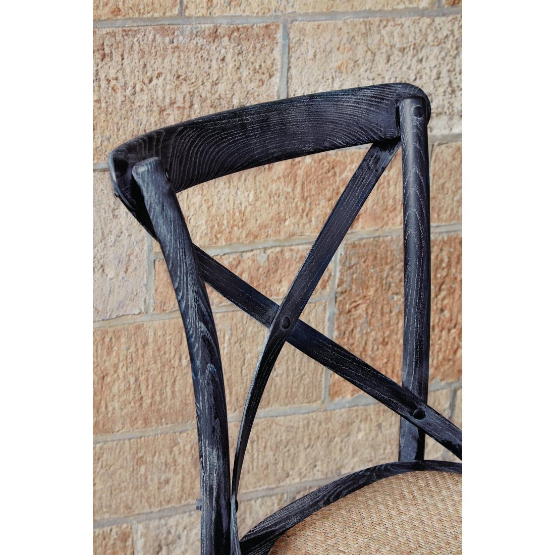 GG654 Bolero houten stoel met gekruiste rugleuning black wash (2 stuks)