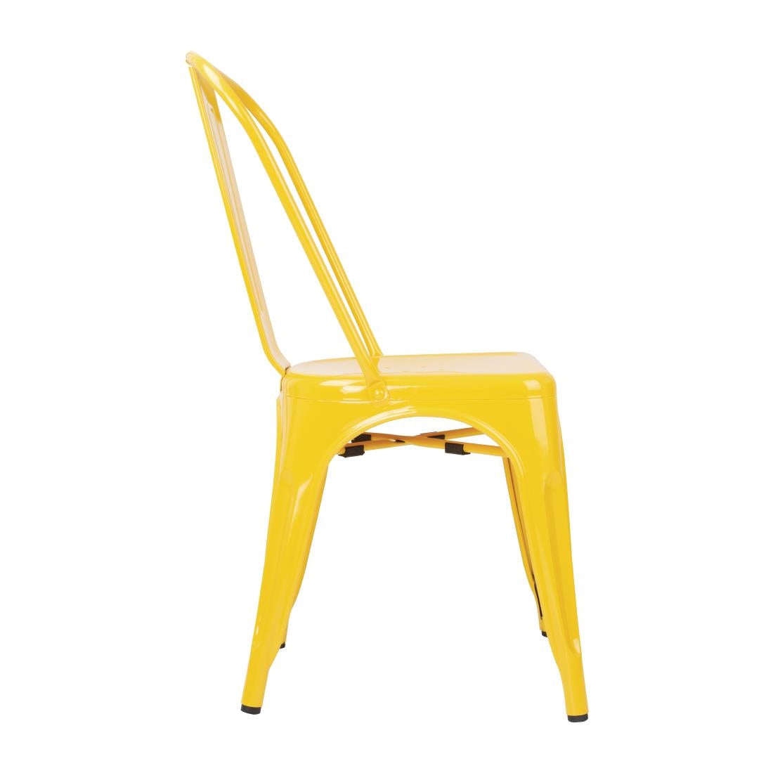 DK292 Bolero Bistro Stalen Bijzetstoelen Geel (4 Stuks)