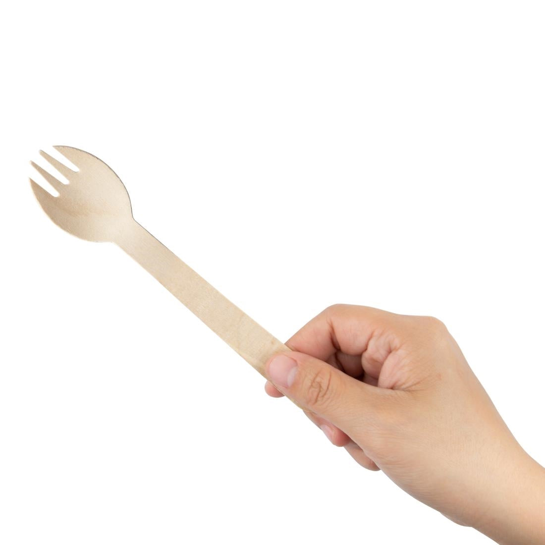 CH086 Fiesta Compostable individueel verpakte houten sporken (500 stuks)