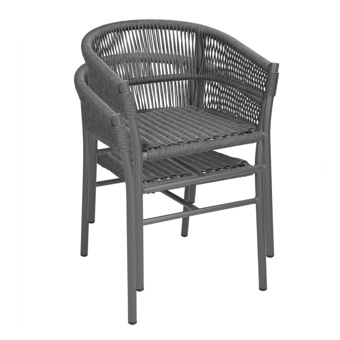 FU533 Bolero Florence Grijze Mix Touw Twist Rieten Stoelen (2 stuks)