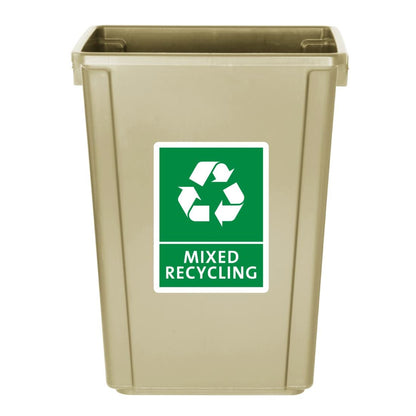 FX149 Jantex Smalle Afvalbak Beige 60Ltr