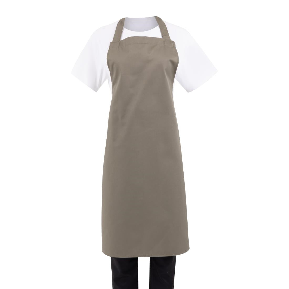 B427 Whites halterschort polyester-katoen olijfgroen