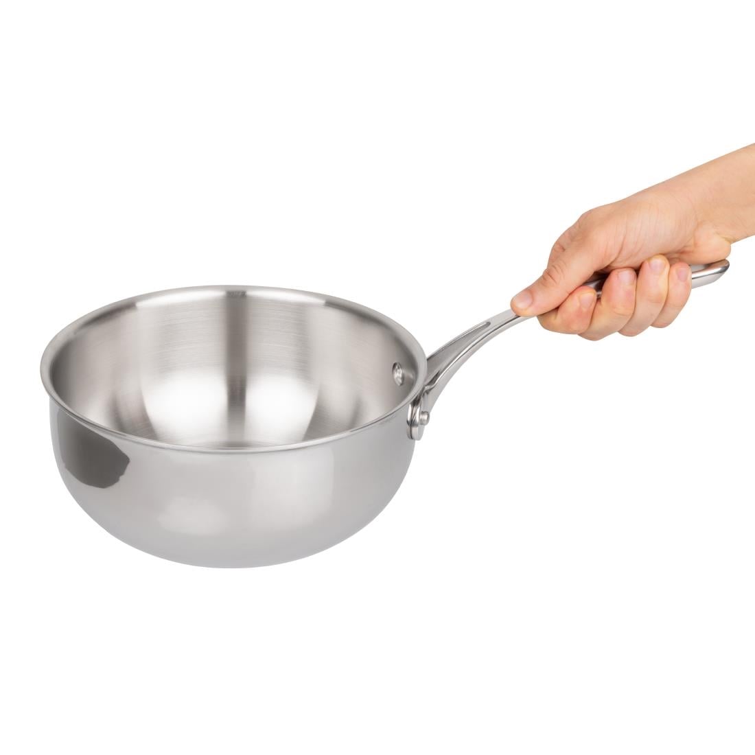 Y240 Vogue roestvrij staal & aluminium drielaagse geflarede sauteerpan 20cm