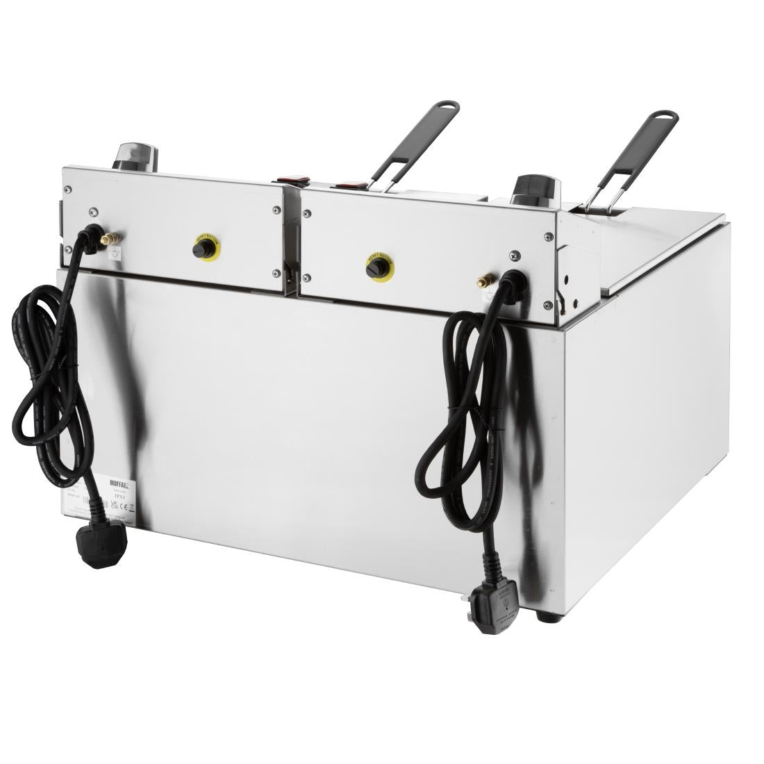 CU621 Buffalo Dubbele Elektrische Friteuse Met Timer 2X8Ltr