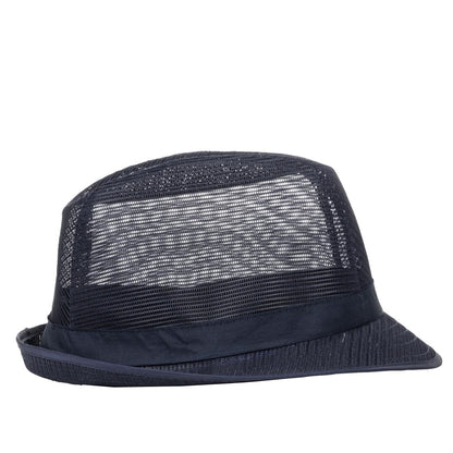 A654-M Trilby hoed met haarnetje blauw M