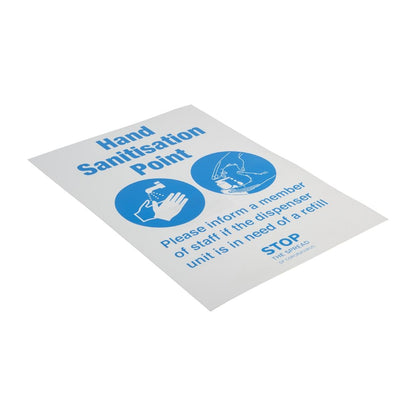 FN845 Zelfklevende vinylsticker A5 'Hier handen reinigen'