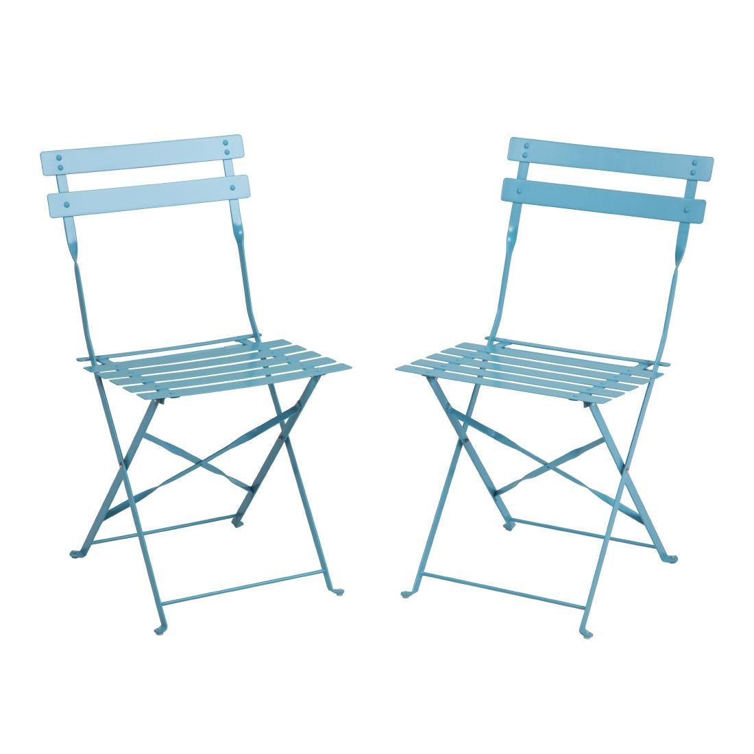 GK982 Bolero stalen opklapbare stoelen turquoise (2 stuks)