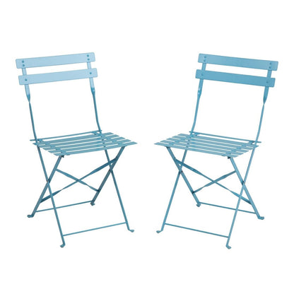 GK982 Bolero stalen opklapbare stoelen turquoise (2 stuks)