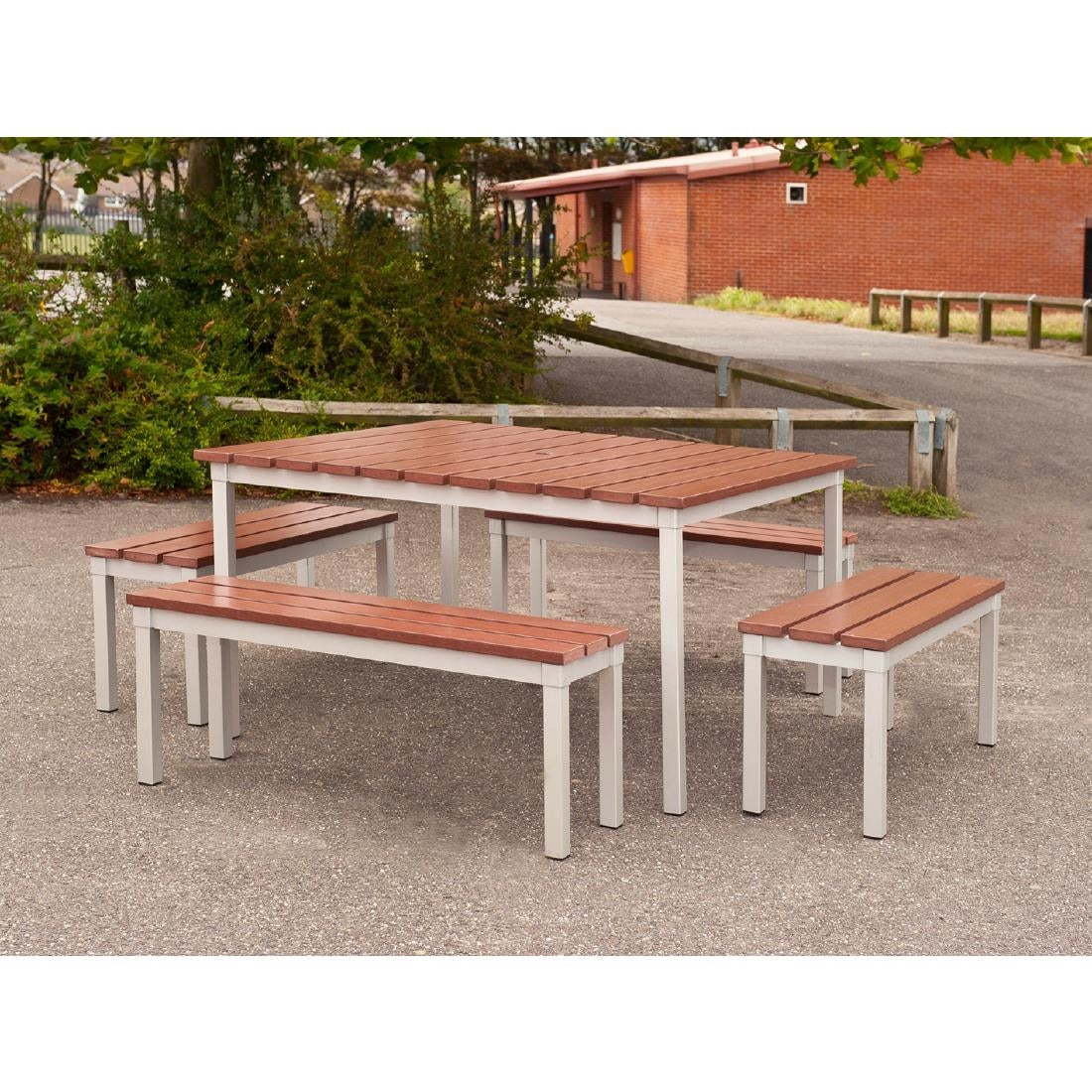 CK814 Enviro buitenbank van imitatiehout met walnooteffect 105cm