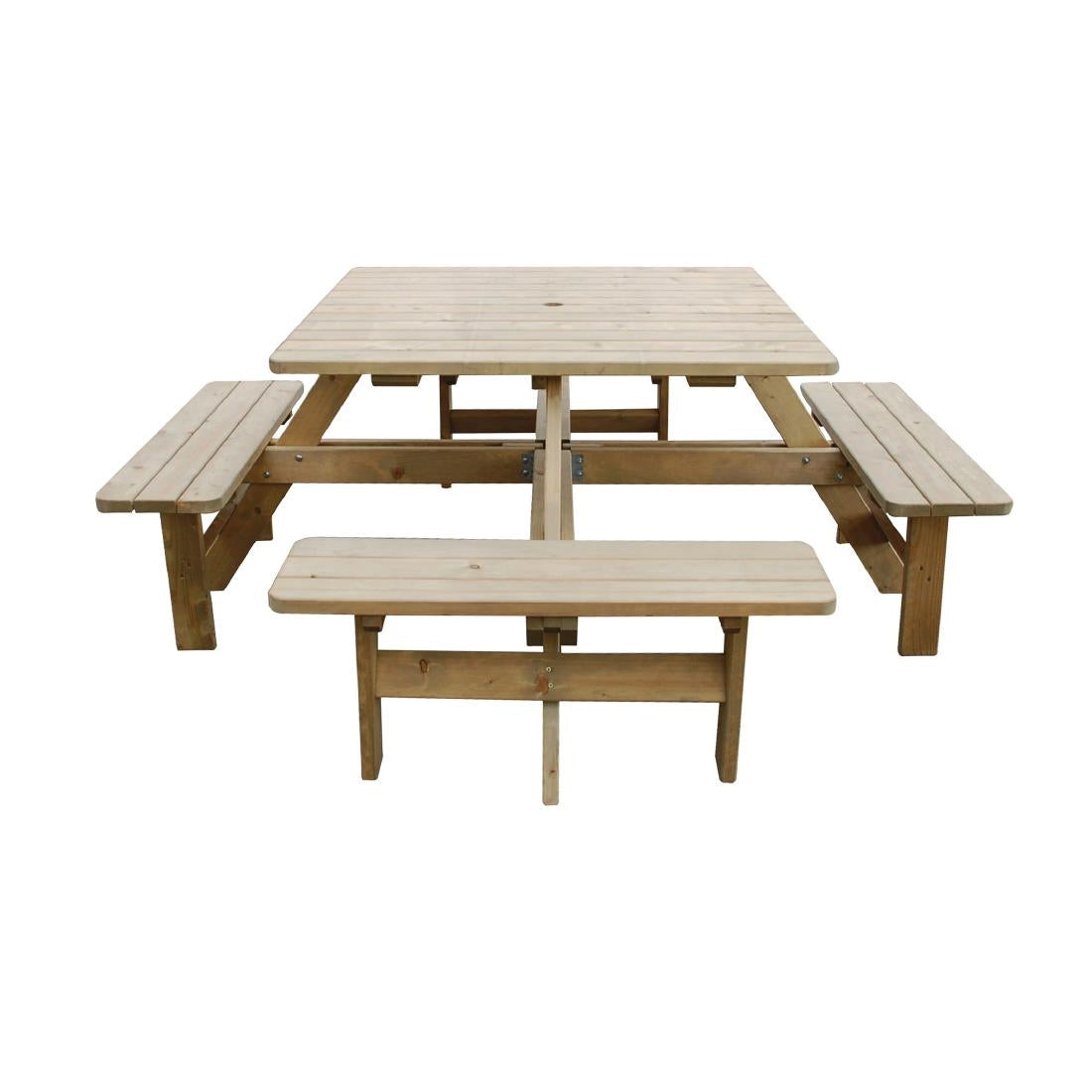 CG096 Rowlinson vierkante houten picknicktafel 198cm