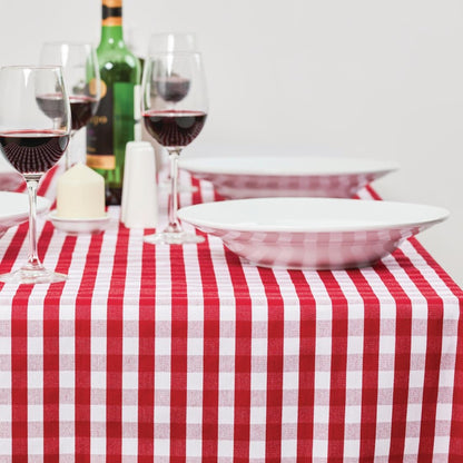 HB582 Mitre Comfort Gingham tafelkleed rood-wit 132x132cm