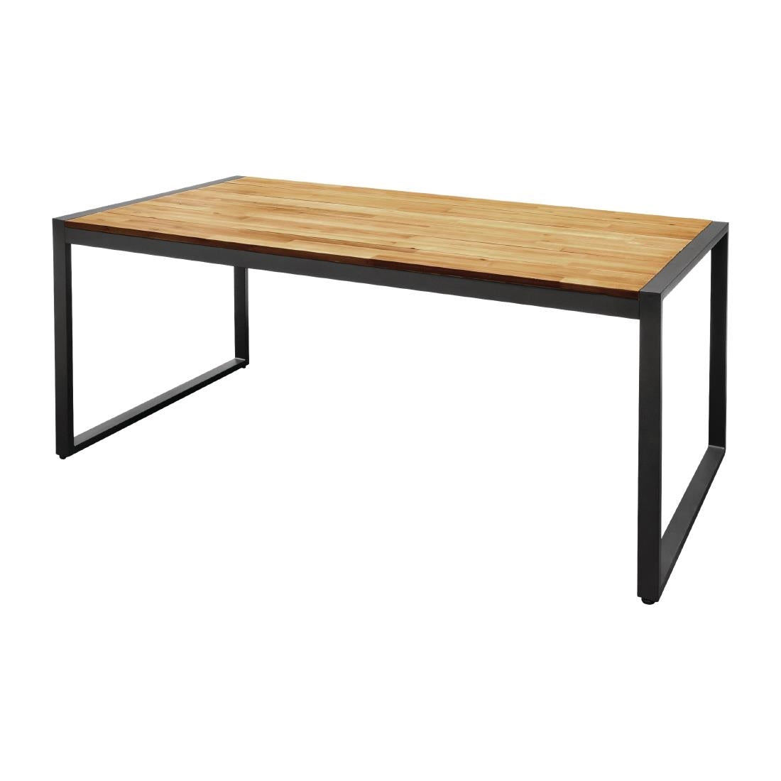 DS157 Bolero rechthoekige stalen en acaciahouten industriële tafel 180x90cm