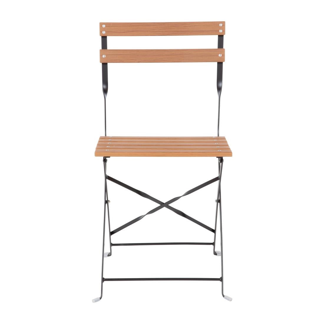GJ766 Bolero opklapbare imitatiehout stoelen (2 stuks)