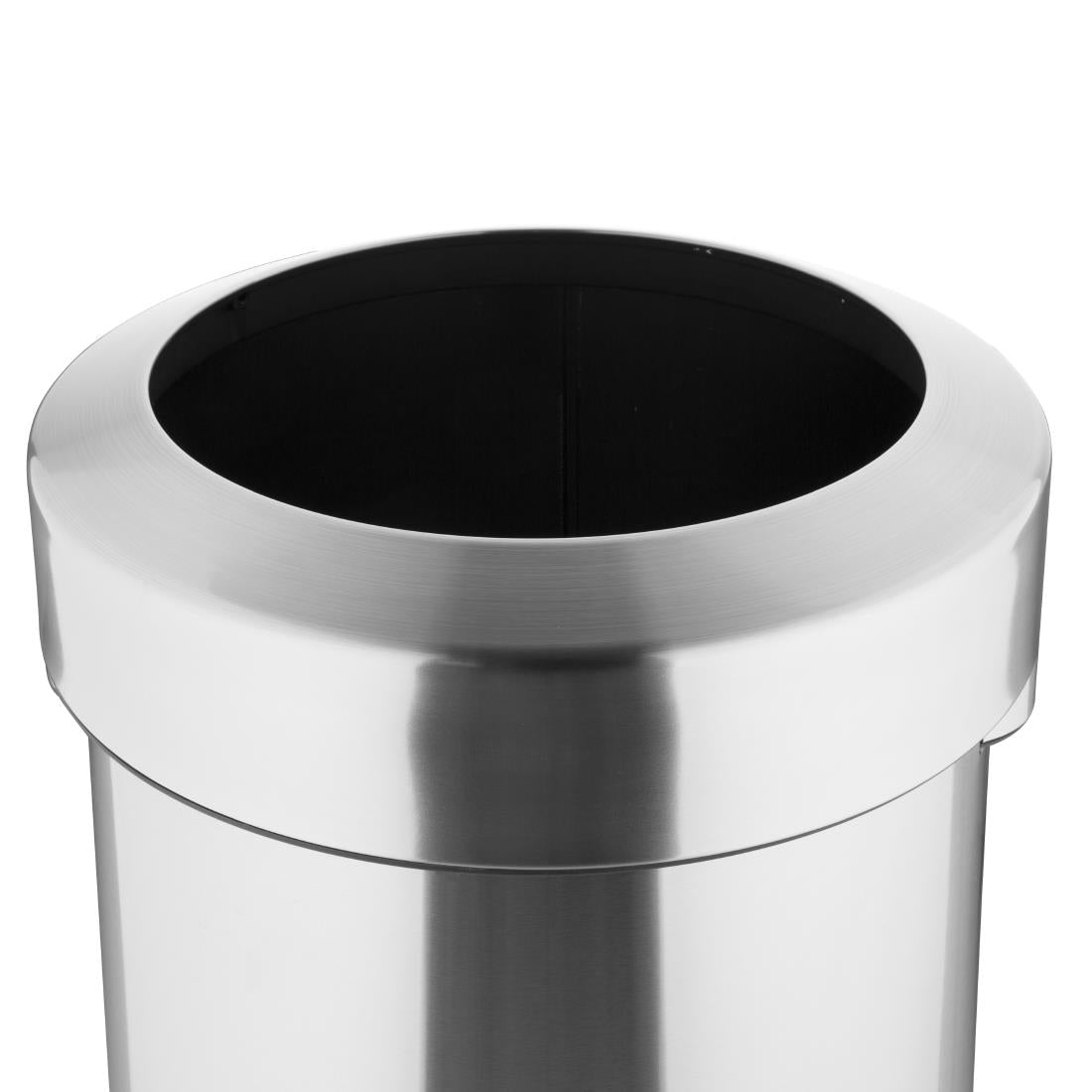 HT460 Bolero Geborsteld Stalen Prullenbak Met Open Bovenkant Deksel 70Ltr