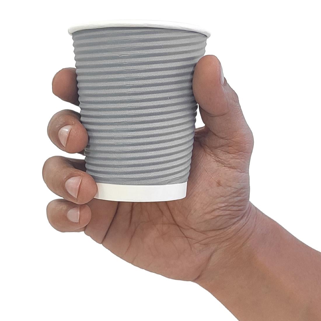 GP430 Fiesta Recyclable koffiebekers ribbelwand blauwgrijs 225ml (25 stuks)