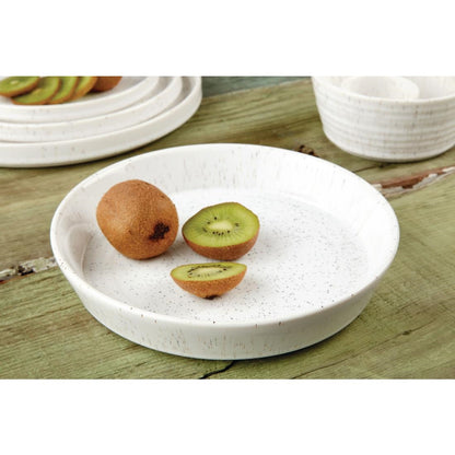 FD901 Olympia Cavolo Witte Gespikkelde Platte Ronde Kom 220mm (4 Stuks)