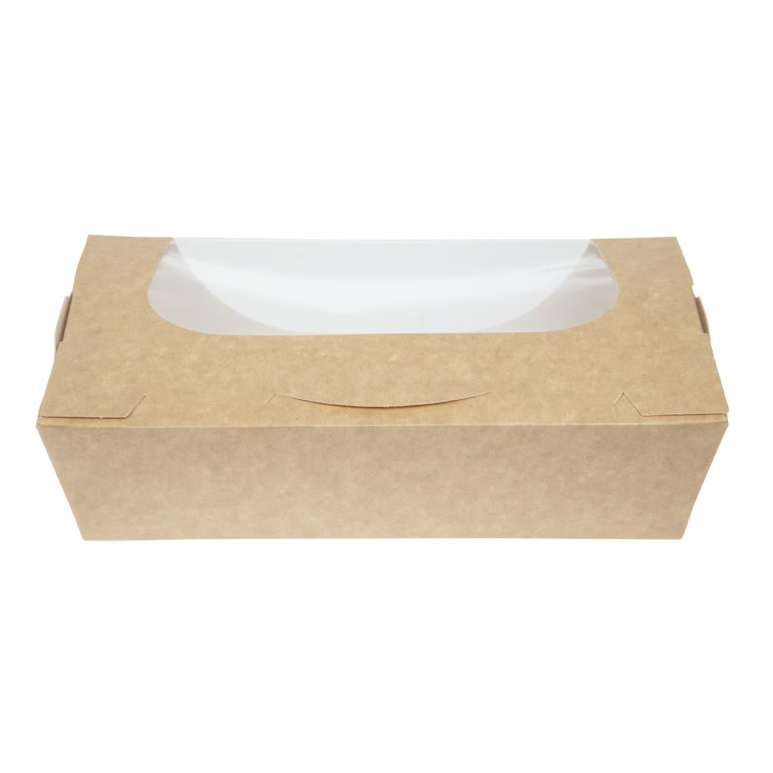 FA372 Colpac kraft saladebakken met venster en insteeksluiting 1Ltr (200 stuks)