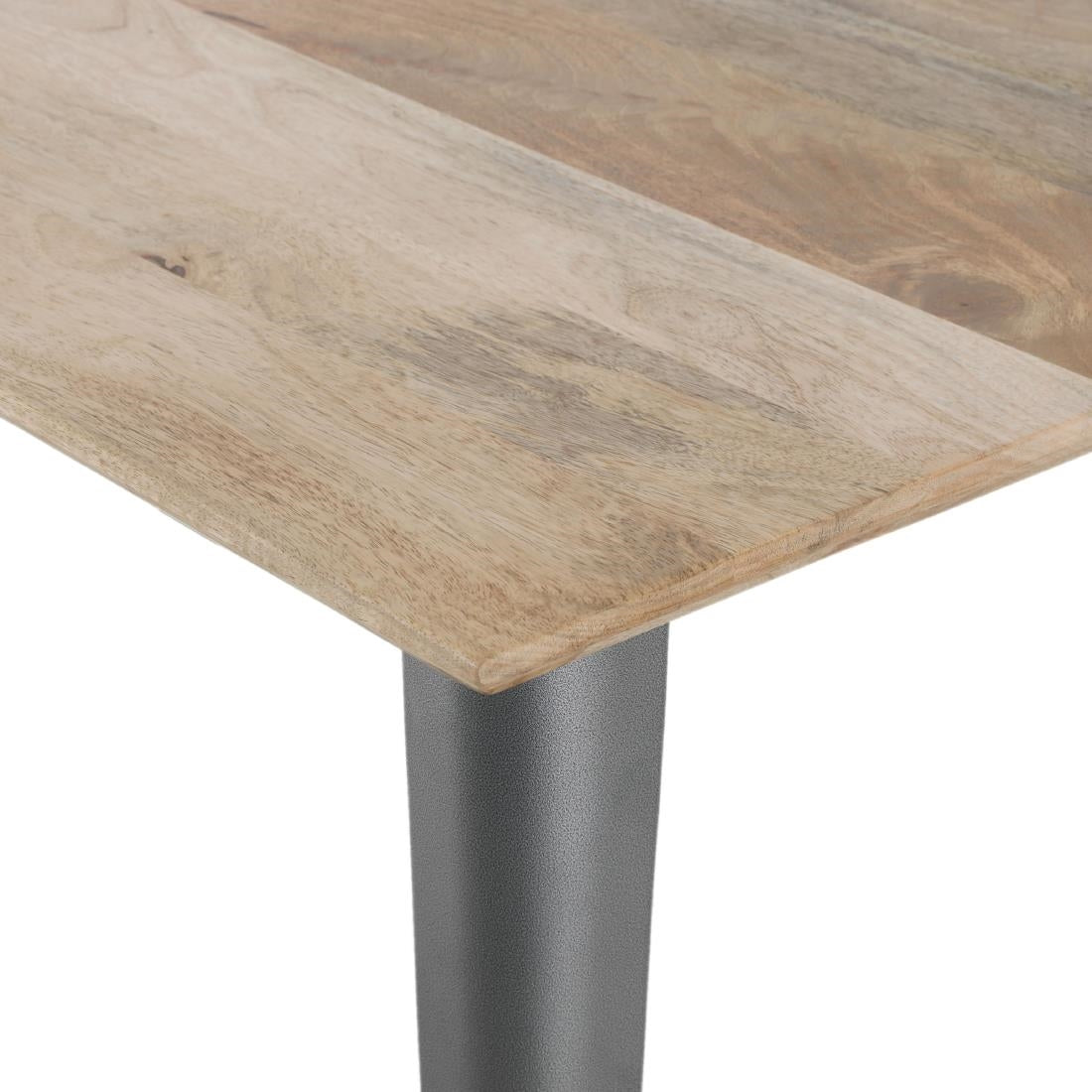 HZ809 Bolero Bistro Eettafel Met Mangohouten Blad En Donkergrijze Poot 1450mm