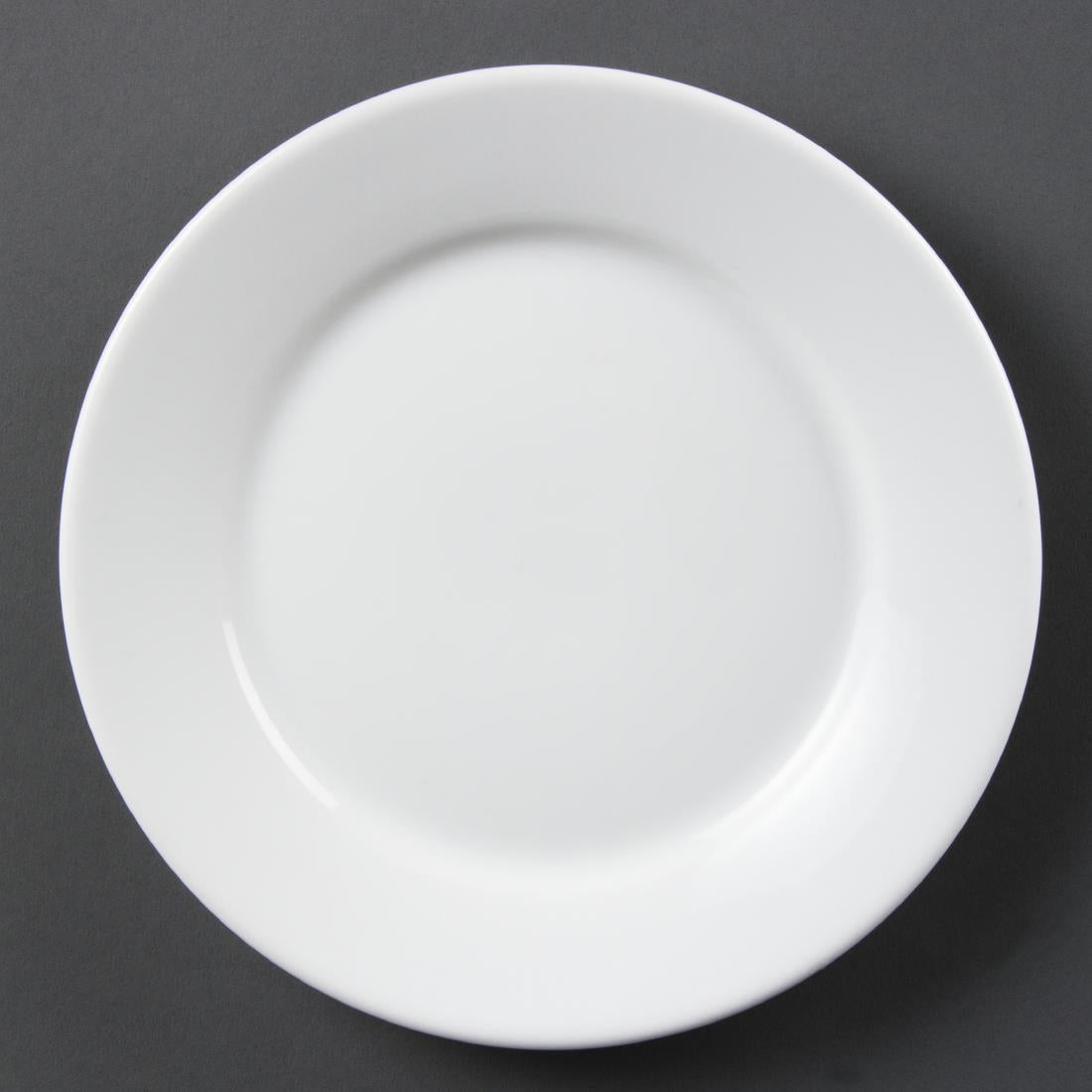 CB480 Olympia Whiteware Borden Met Brede Rand 23cm (12 Stuks)
