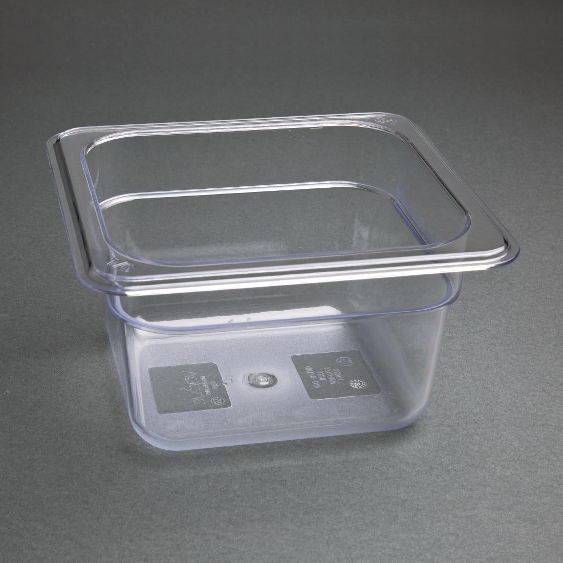 U240 Vogue polycarbonaat 1/6 gastronorm container 100mm transparant