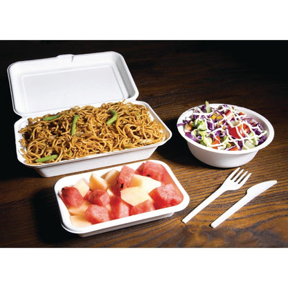 DW249 Fiesta Compostable composteerbare bagasse voedseldozen 24,8cm (250 stuks)