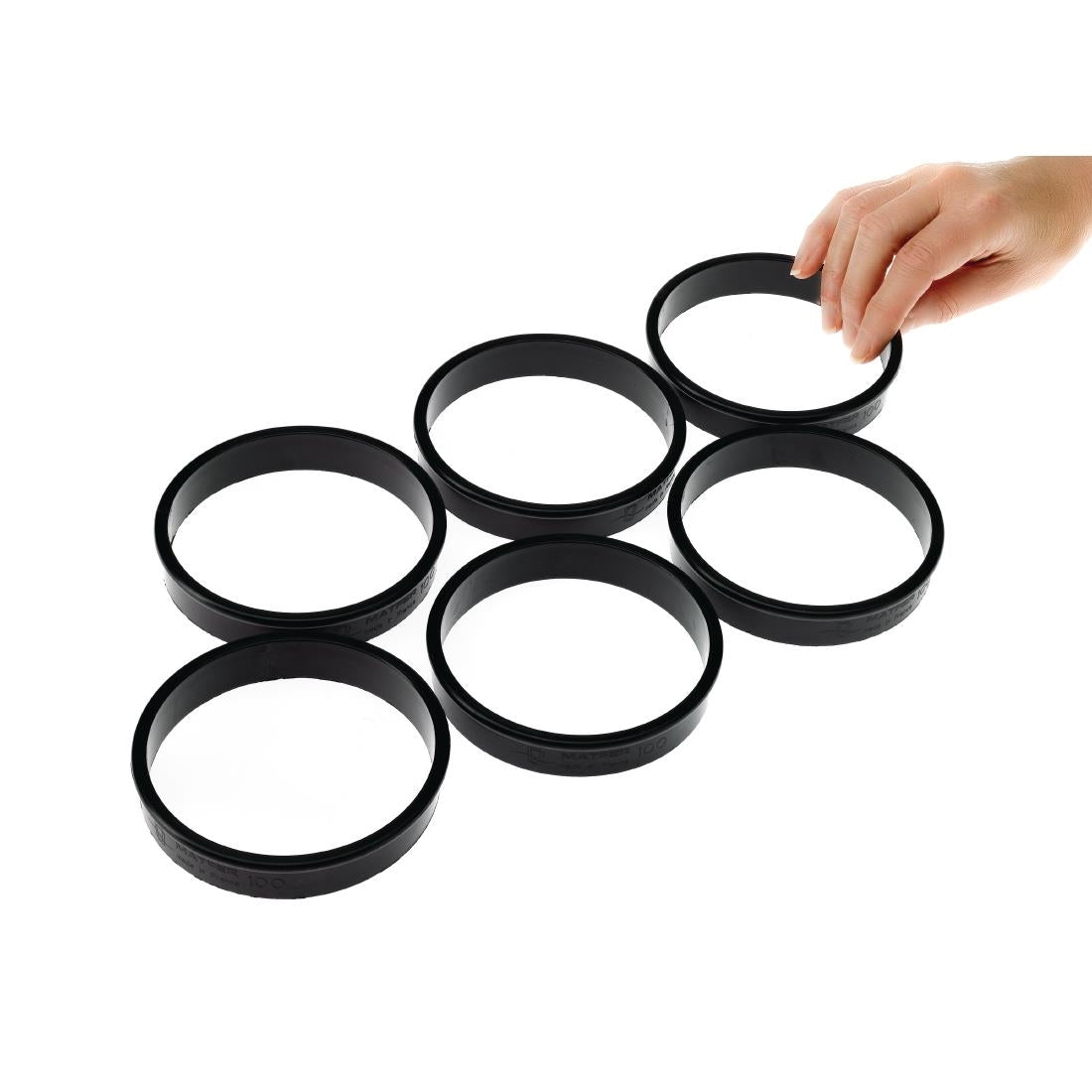 FA987 Matfer Bourgeat Exoglass taartringen 10(Ø)cm (6 stuks)