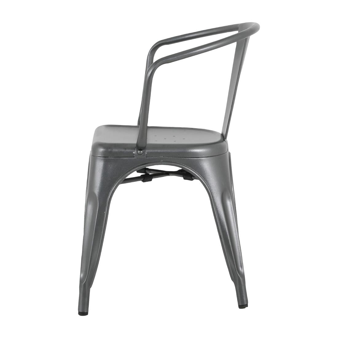 HZ807 Bolero Bistro Curve Armstoelen Donkergrijs (4 stuks)
