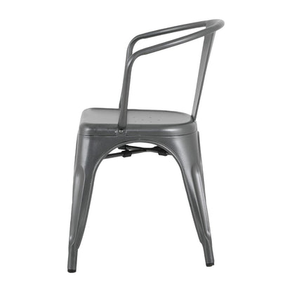 HZ807 Bolero Bistro Curve Armstoelen Donkergrijs (4 stuks)
