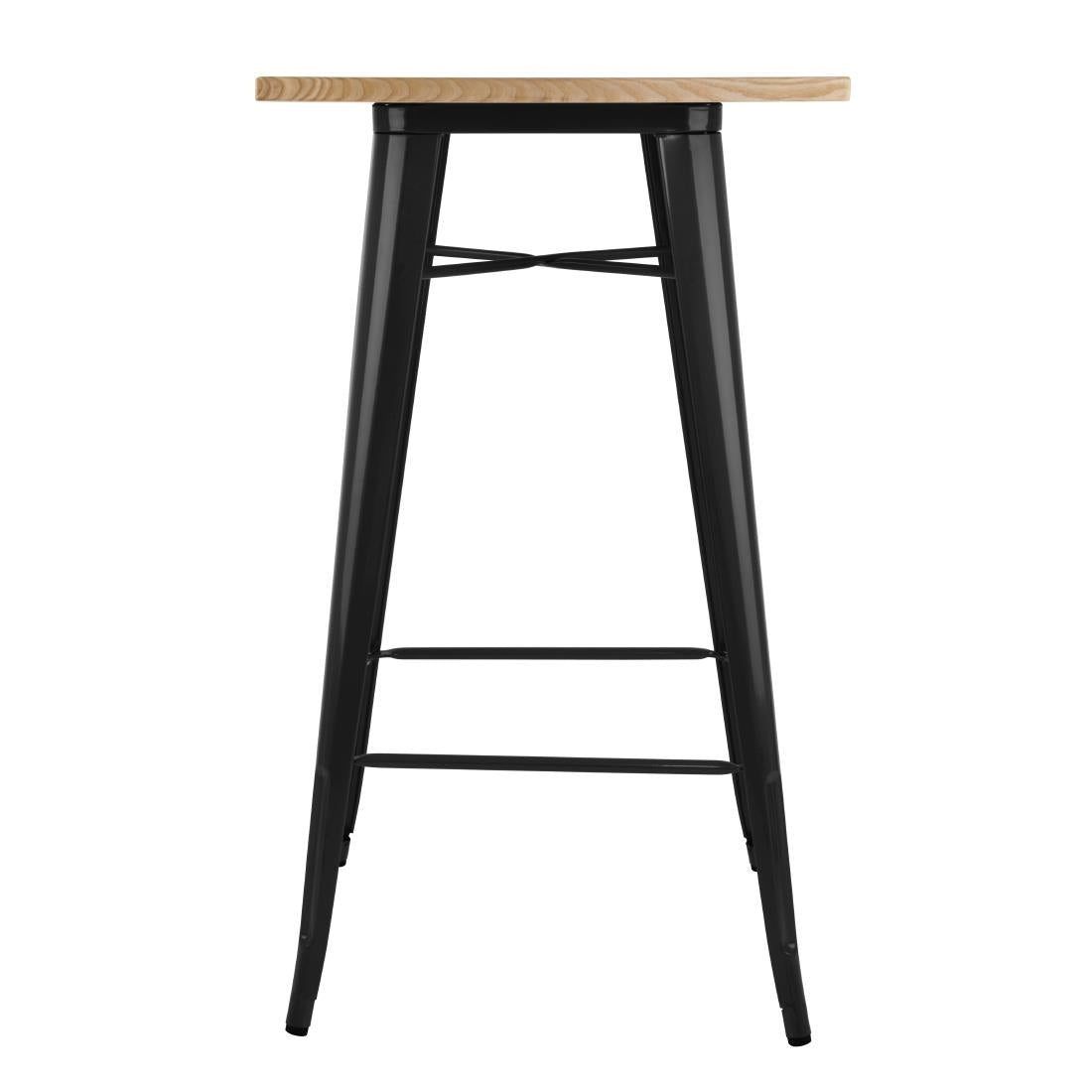 FB595 Bolero Bistro bartafel met houten blad zwart
