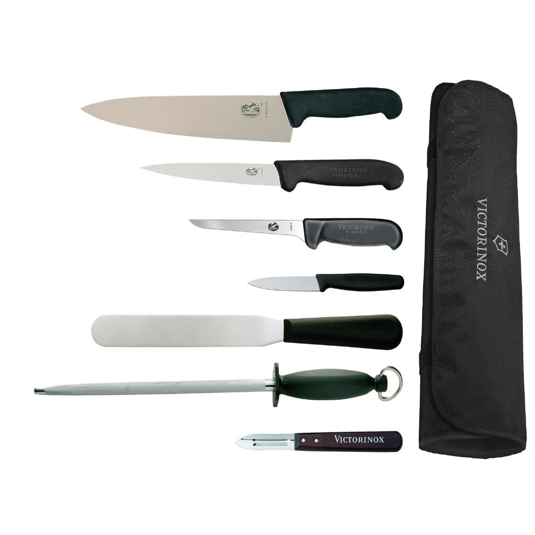F221 Victorinox, Hygiplas En Vogue 7-delige Messenset Met 21,5cm Koksmes En Roltas