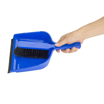HZ843 Jantex Vuilnisblik & Borstel Set - Blauw