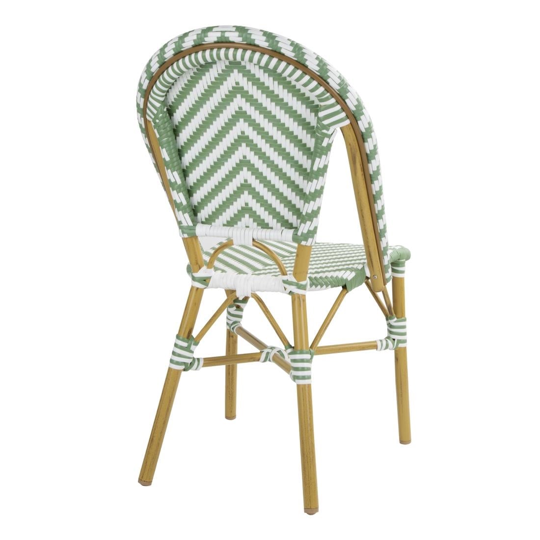 FU535 Bolero Parijse Stijl Rotan Bijzetstoel Lichtgroen (2 stuks)