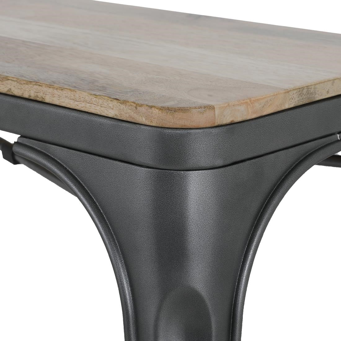 HZ815 Bolero Bistro Bank Met Mangohout En Donkergrijze Poten 1000mm (2 stuks)
