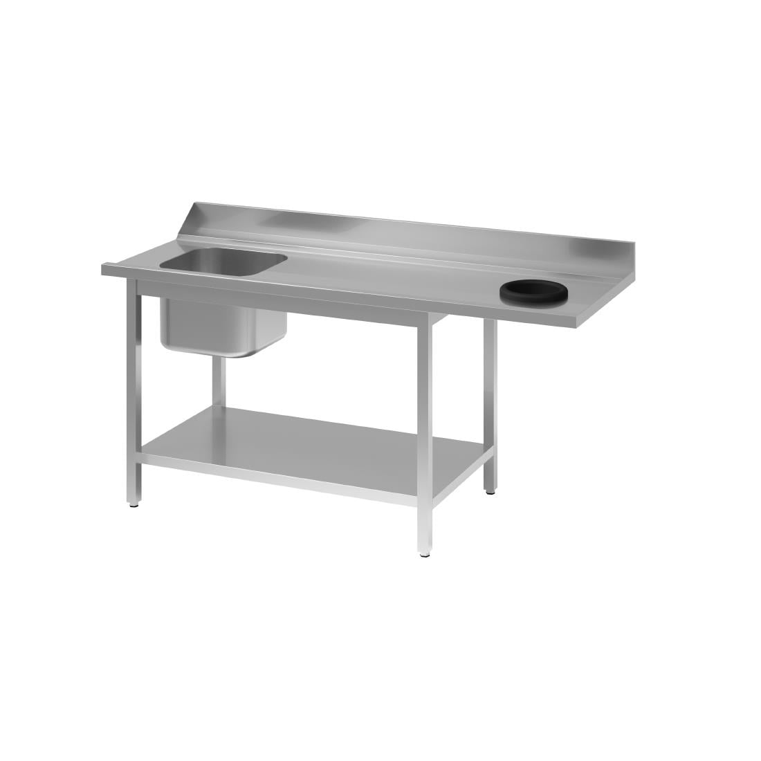 DS466 Gastro M RVS spoeltafel met afvalgat 1 spoelbak links 140x70cm