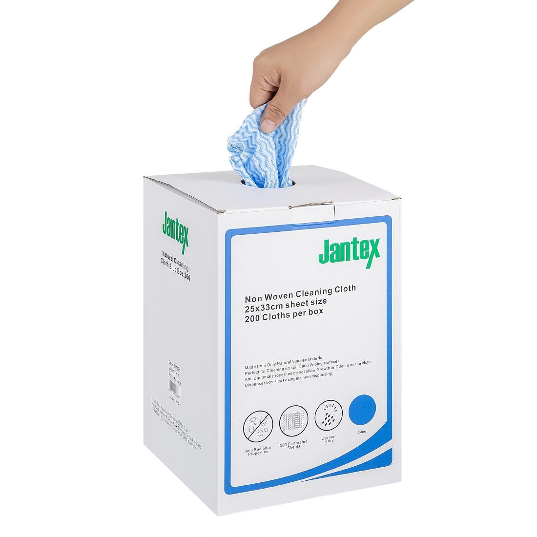 HT495 Jantex Groen Composteerbare Reinigingsdoek Blauw (200 stuks)
