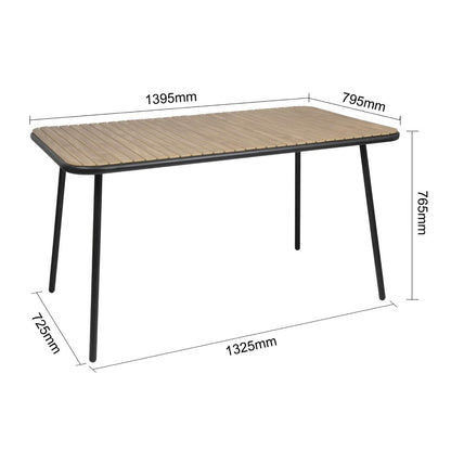 FU536 Bolero Santorini Rechthoekige Tafel Houteffect 1400 Mm