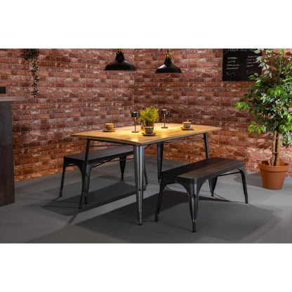 JA329 Bolero Bistro Metalen Bank Donkergrijs 1000mm (2 stuks)