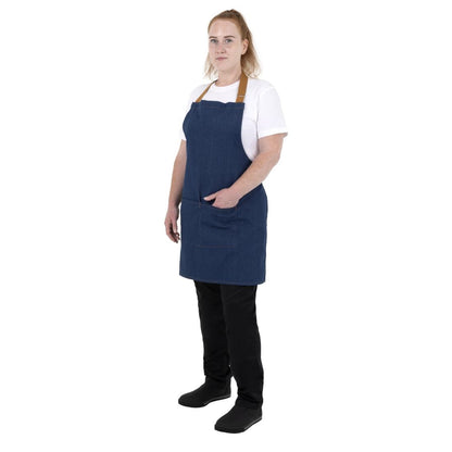 BA158 Southside Denim Blauw Short Met Bruine Bandjes