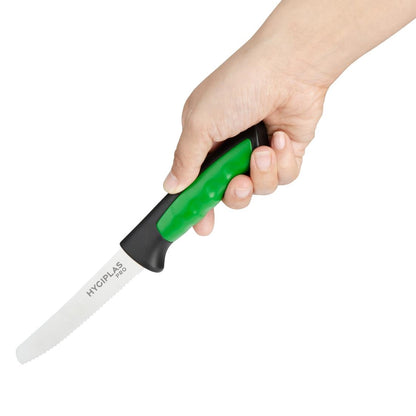 JD222 Hygiplas Pro gekarteld tomatenmes groen 10cm