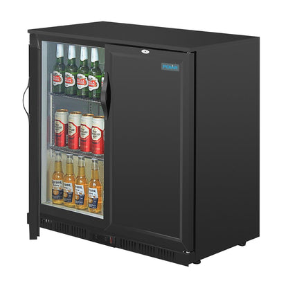 GL016 Polar G-serie 2-deurs barkoeling met blinde klapdeuren zwart 208L