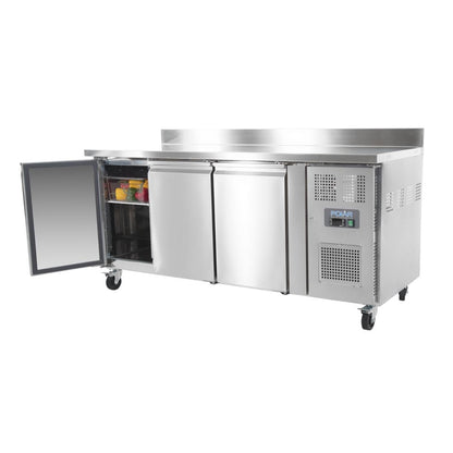 UA065 Polar U-Serie Koelwerkbank met Drie Deuren en Opstand 417Ltr