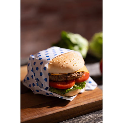 HY792 Fiesta Composteerbare Burgerwikkels Blauw Stip 250x350mm (200 stuks)