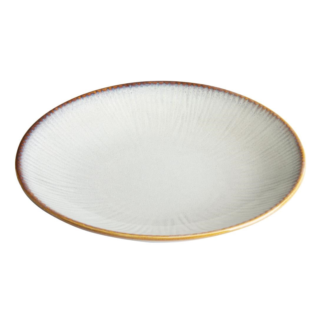 FU197 Olympia Drift Grey Coupe Low Bowls Met Reliëf, 260mm (4 Stuks)
