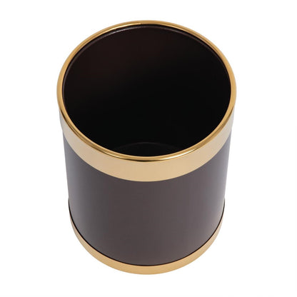 Y804 Bolero prullenbak bruin met gouden rand 10,2Ltr