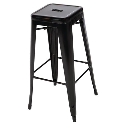 DL881 Bolero Bistro gegalvaniseerd stalen barkruk zwart (4 stuks)