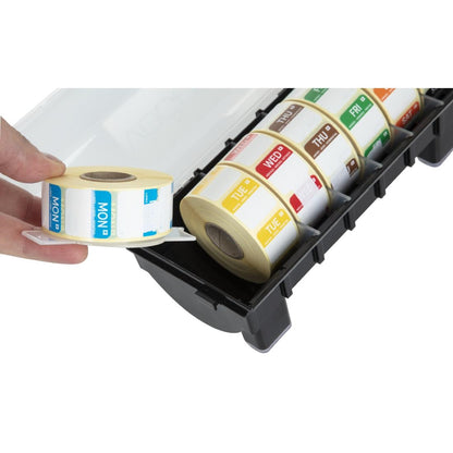 GH473 Hygiplas 2,5cm dispenser inclusief 7 rollen voedseletiketten daglabels