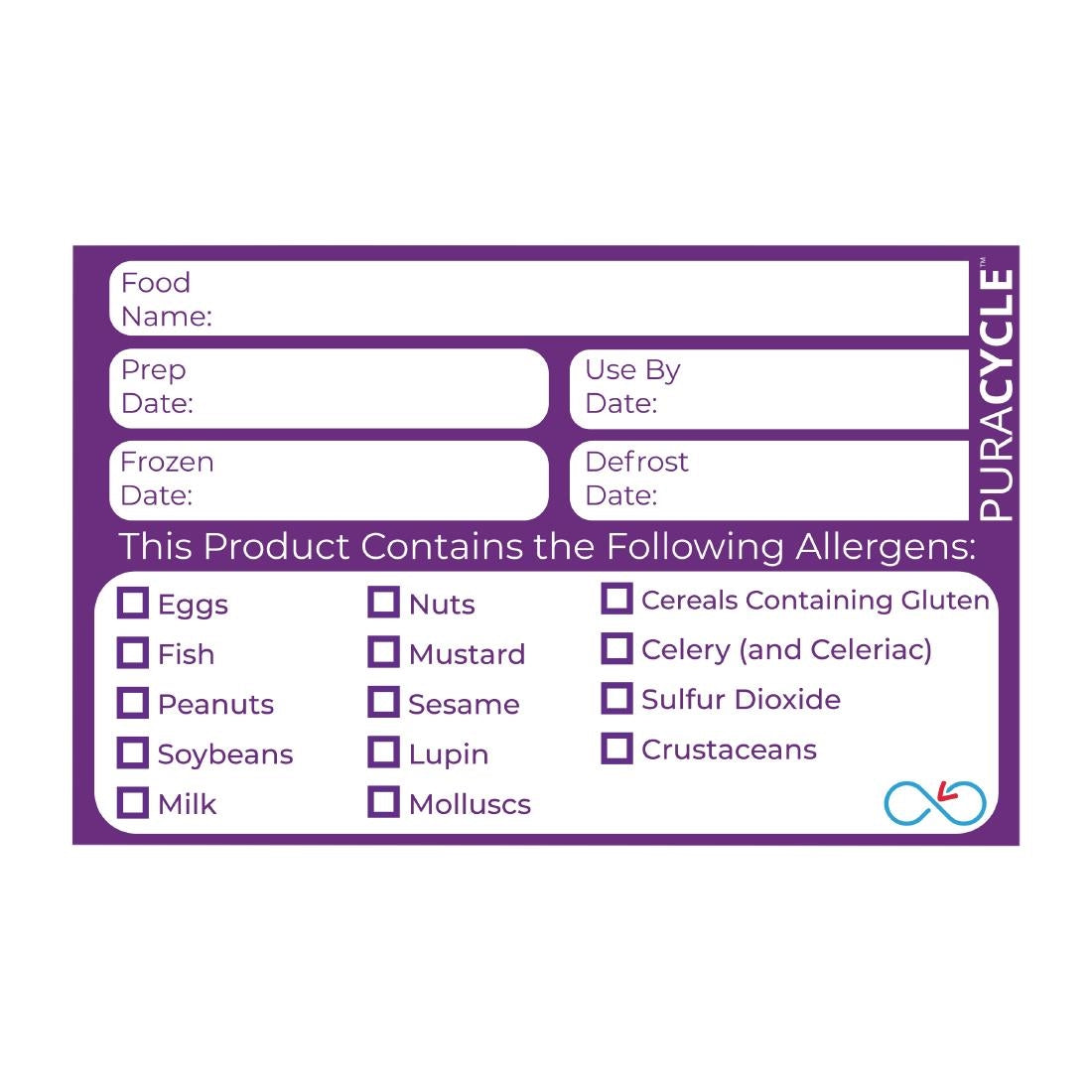 DC458 PuraCycle herbruikbare allergeenlabels (20 stuks)