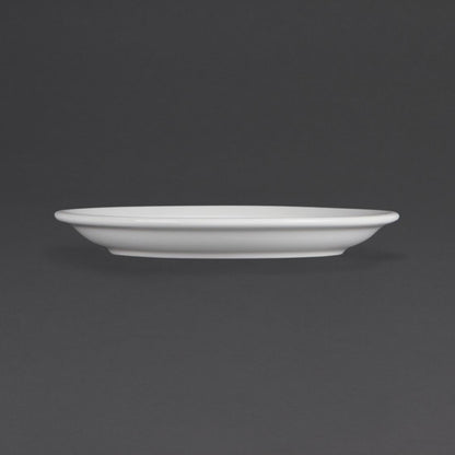 CB487 Olympia Whiteware Borden Met Smalle Rand 18cm (12 Stuks)