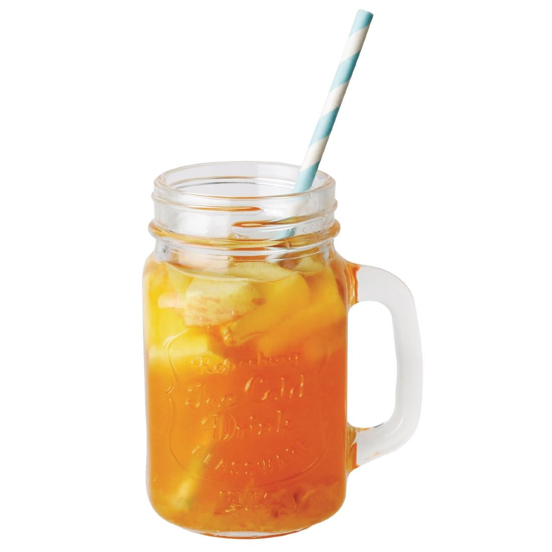 CM698 Olympia mason jar drinkglazen met tekst 450ml (12 stuks)